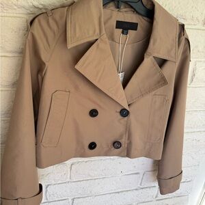 Zara Women's Tan Cropped Trench Coat